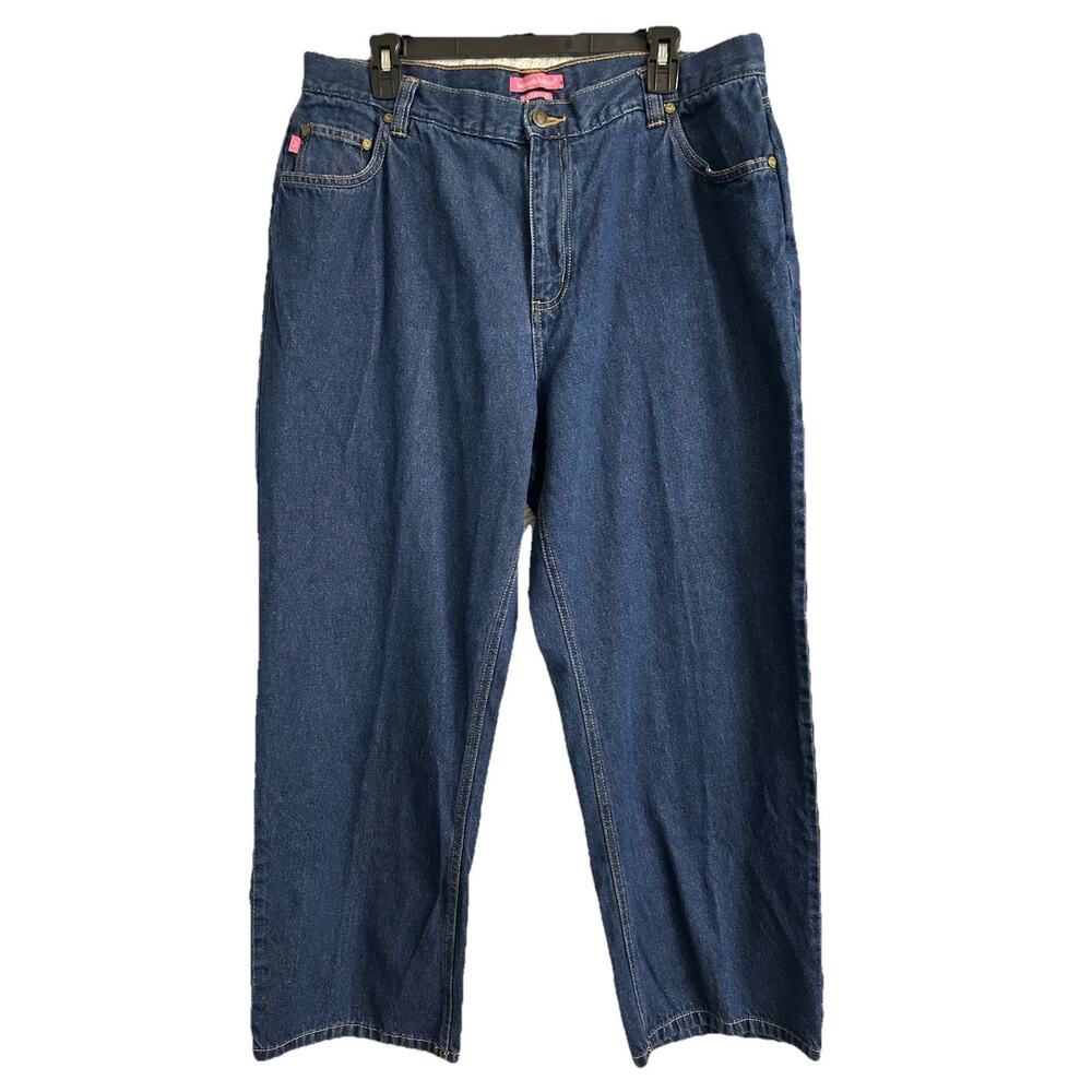 Womens WOMAN WITHIN Size 18W Natural Fit Jeans 28” Inseam 100% Cotton Dark Wash